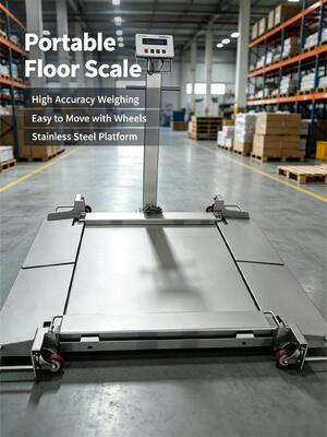 SUS304 Stainless Steel Portable Floor Scale 1000kg 1000x1000mm IP68 Washdown Precision Chemical Weighing