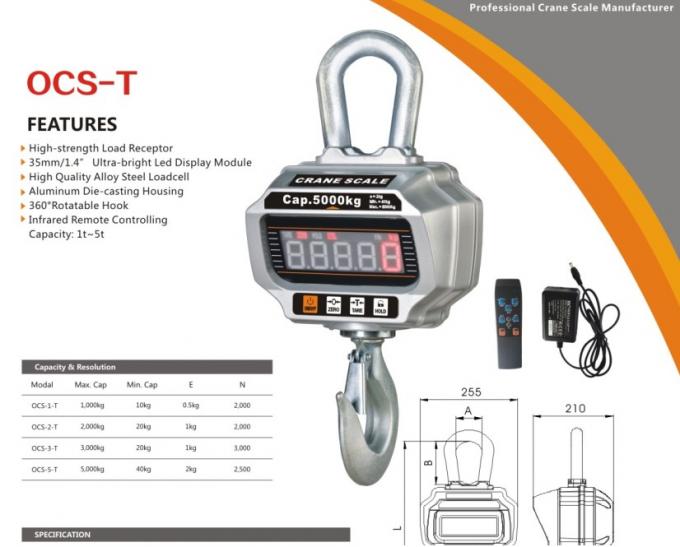Performance 2000 Lb Hanging Scale Hoist Crane Hook Weighing Scale Heavy Duty